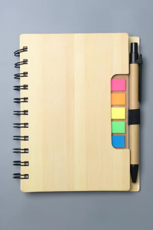 Eco Spiral Planner with sticky notes and with pen